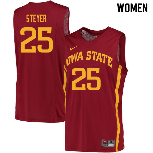 Women #25 Eric Steyer Iowa State Cyclones College Basketball Jerseys Sale-Cardinal - Click Image to Close